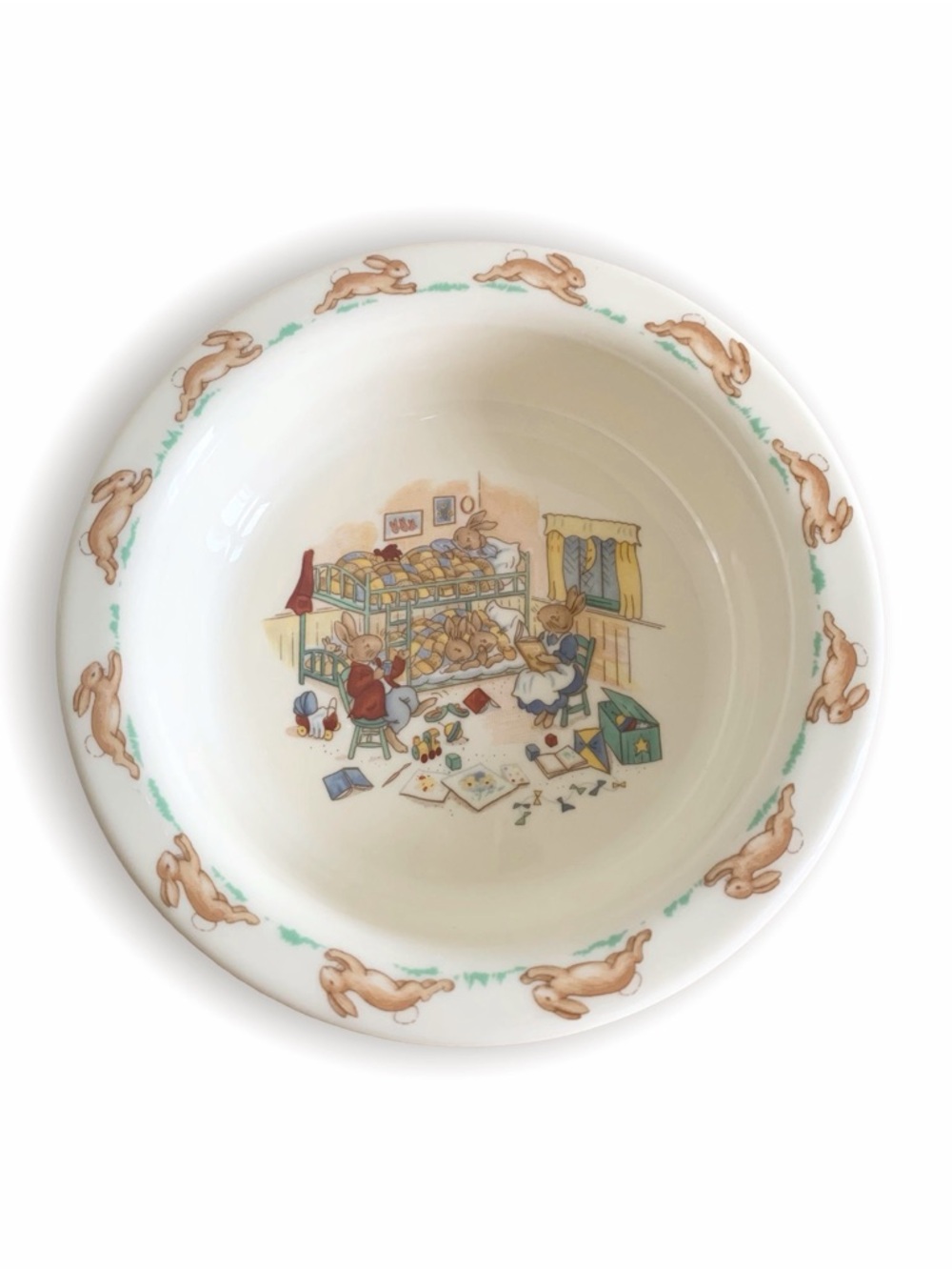 Vintage Royal Doulton Bunnykins Bunkbeds Scene Child's Cereal Bowl